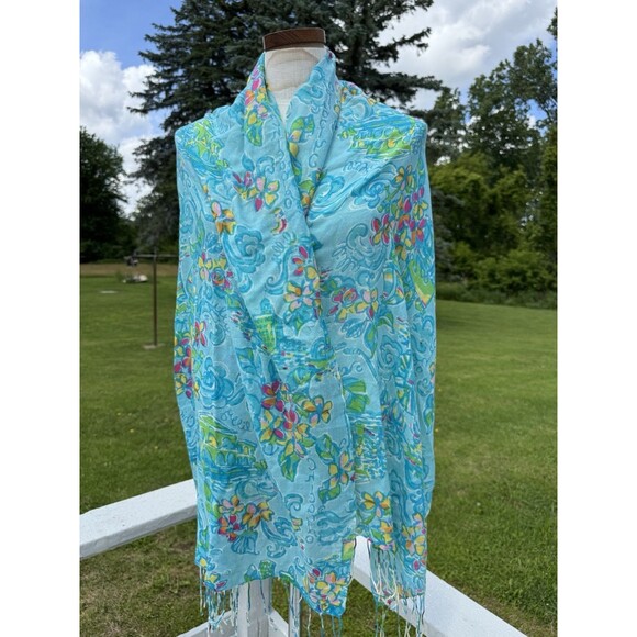 Lilly Pulitzer Accessories - LILLY PULITZER Murfee Scarf Silk/Cashmere Blend Lilly Loves Chicago Print